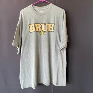 Bruh Frog Graphic T Shirt Mens 2XL Green Meme Streetwear Casual Tee Unisex